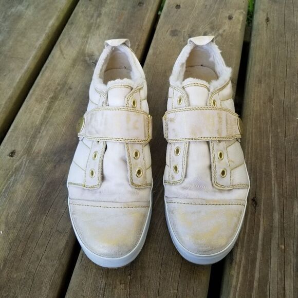 Timberland Sample Rub Off Gold Fur Lined Sneakers - Picture 2 of 8